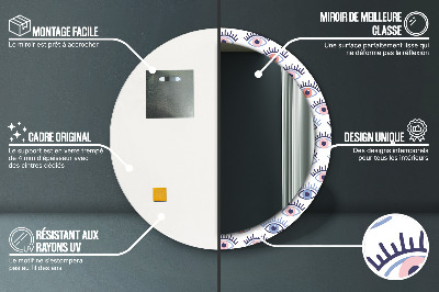 Specchio rotondo stampato Stile degli occhi moderni