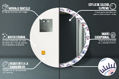 Specchio rotondo stampato Stile degli occhi moderni