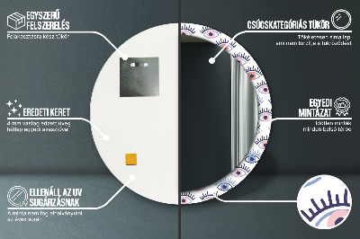 Specchio rotondo stampato Stile degli occhi moderni