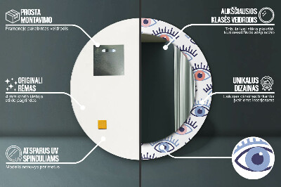 Specchio rotondo stampato Stile degli occhi moderni