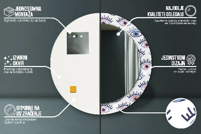 Specchio rotondo stampato Stile degli occhi moderni