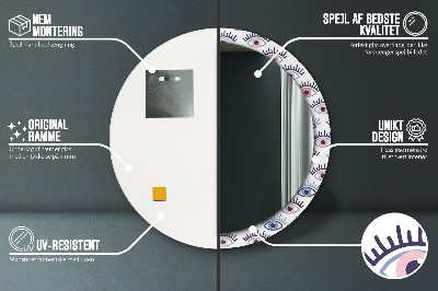 Specchio rotondo stampato Stile degli occhi moderni