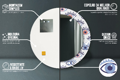 Specchio rotondo stampato Stile degli occhi moderni