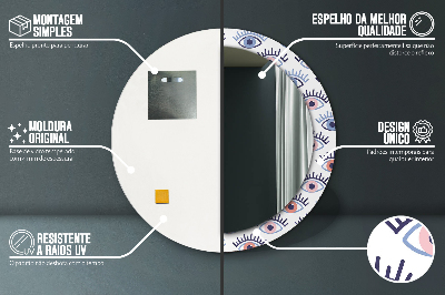 Specchio rotondo stampato Stile degli occhi moderni