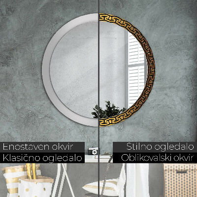 Specchio tondo con decoro Ornamento greco