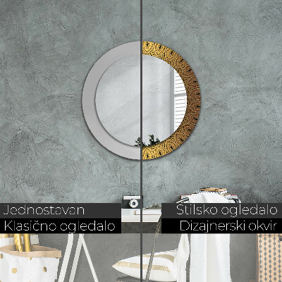 Specchio tondo con decoro Ornamento greco