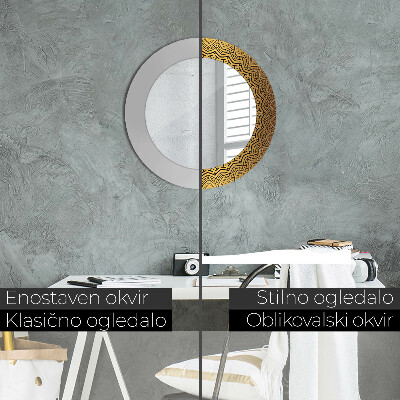 Specchio tondo con decoro Ornamento greco