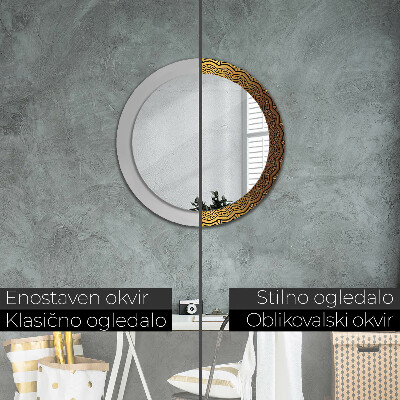 Specchio tondo con decoro Ornamento greco