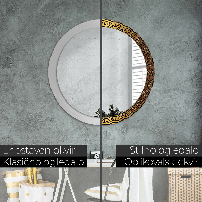 Specchio tondo con decoro Ornamento greco