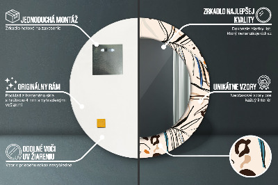 Specchio rotondo stampato Fiori con un motivo nella giungla