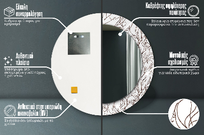 Specchio rotondo stampato Linee d'arte