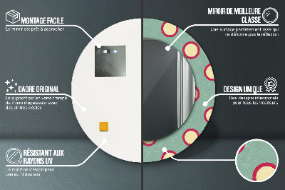 Specchio rotondo stampato Punti