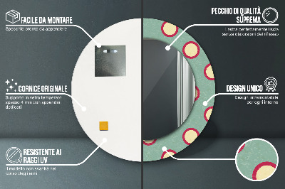 Specchio rotondo stampato Punti