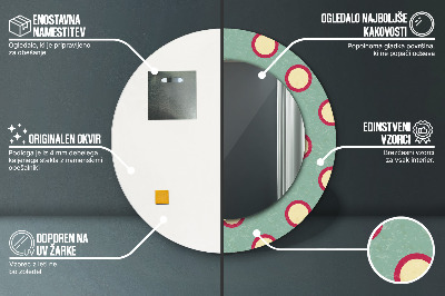 Specchio rotondo stampato Punti