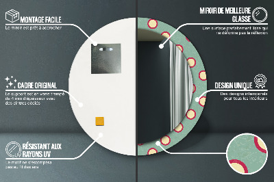 Specchio rotondo stampato Punti