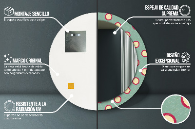 Specchio rotondo stampato Punti