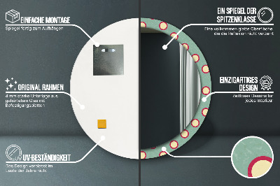 Specchio rotondo stampato Punti