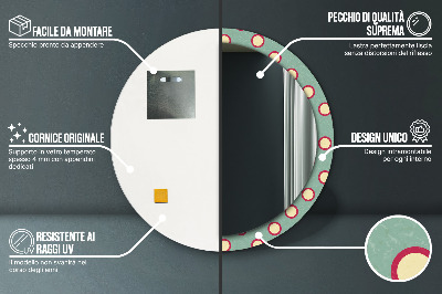 Specchio rotondo stampato Punti