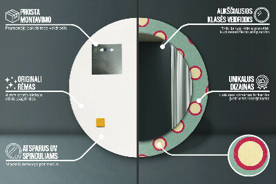 Specchio rotondo stampato Punti