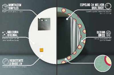 Specchio rotondo stampato Punti