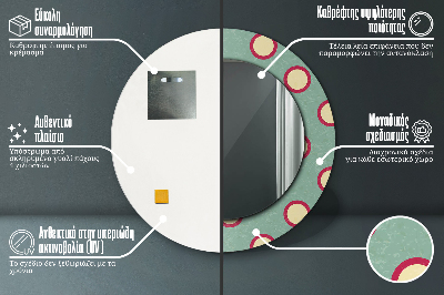 Specchio rotondo stampato Punti