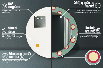 Specchio rotondo stampato Punti