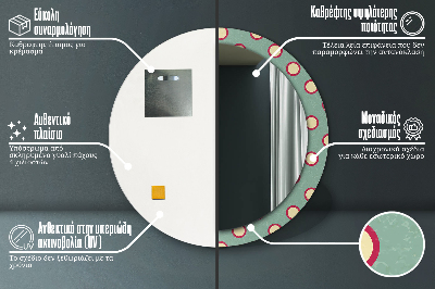 Specchio rotondo stampato Punti