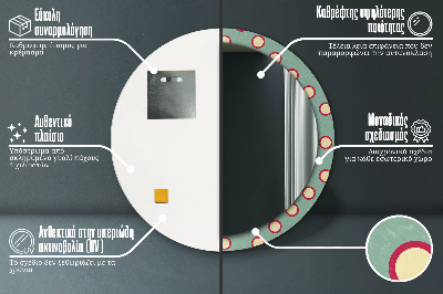 Specchio rotondo stampato Punti