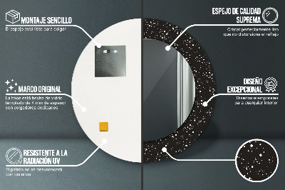 Specchio rotondo stampato Punti caotici