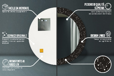 Specchio rotondo stampato Punti caotici