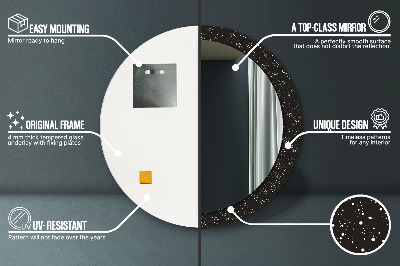 Specchio rotondo stampato Punti caotici