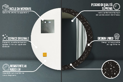 Specchio rotondo stampato Punti caotici