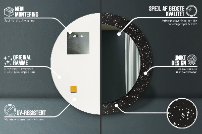 Specchio rotondo stampato Punti caotici