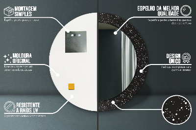 Specchio rotondo stampato Punti caotici