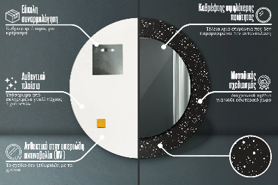 Specchio rotondo stampato Punti caotici