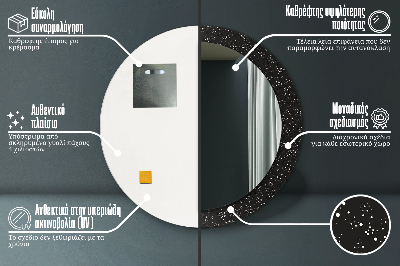 Specchio rotondo stampato Punti caotici