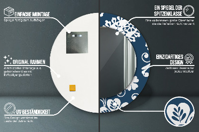 Specchio rotondo stampato Composizione di paisley