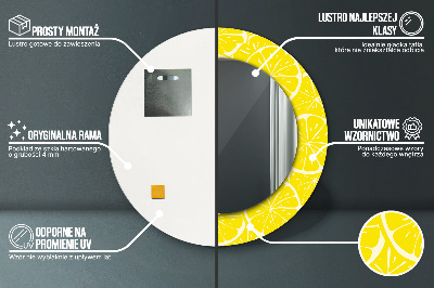 Specchio rotondo stampato Modello di limone