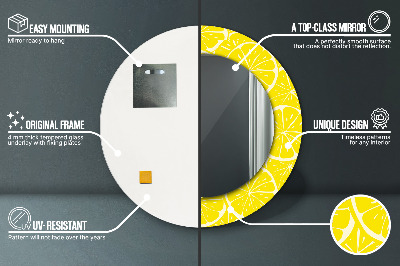 Specchio rotondo stampato Modello di limone