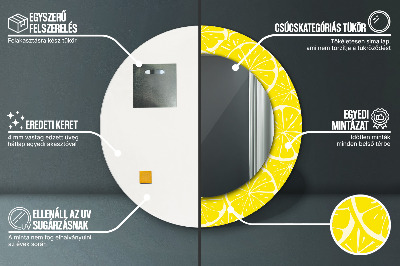 Specchio rotondo stampato Modello di limone