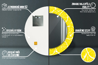 Specchio rotondo stampato Modello di limone