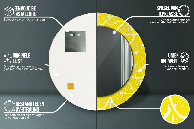 Specchio rotondo stampato Modello di limone