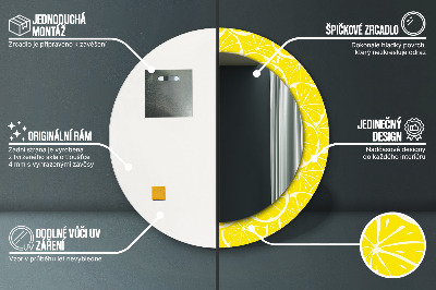 Specchio rotondo stampato Modello di limone