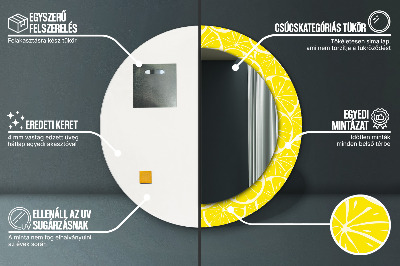 Specchio rotondo stampato Modello di limone