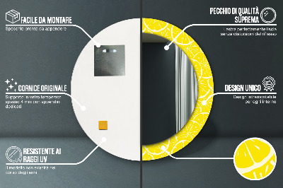 Specchio rotondo stampato Modello di limone