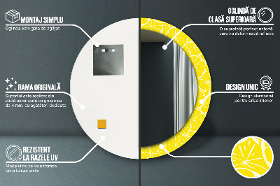 Specchio rotondo stampato Modello di limone