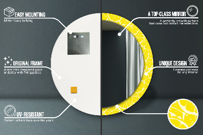 Specchio rotondo stampato Modello di limone