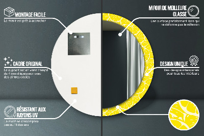 Specchio rotondo stampato Modello di limone