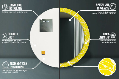 Specchio rotondo stampato Modello di limone