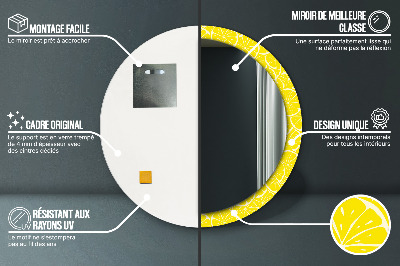 Specchio rotondo stampato Modello di limone